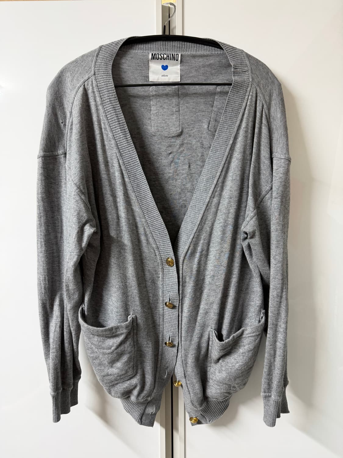 모스키노 트럼프카드 디테일 그레이 가디건 상품이미지2