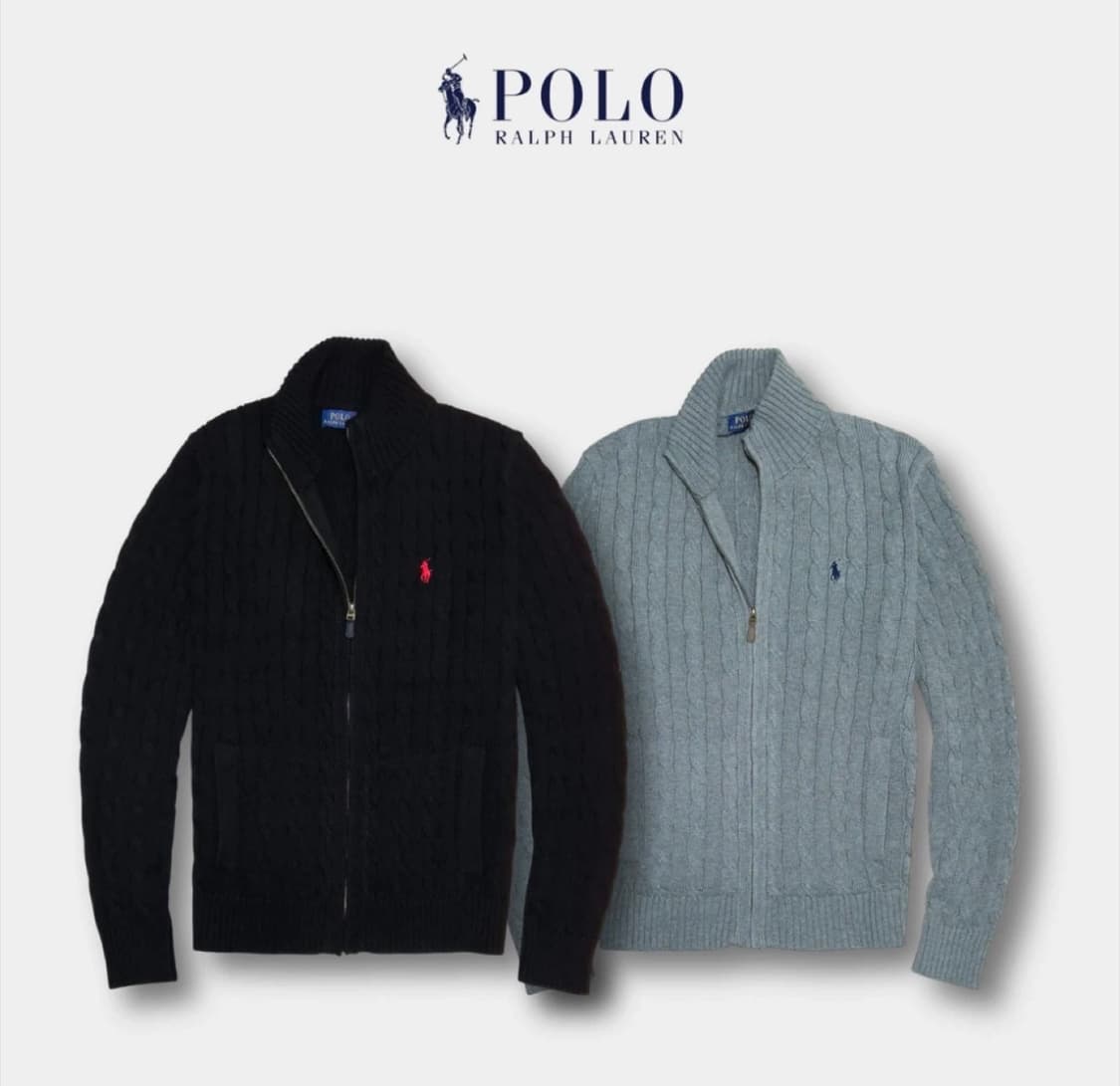 [정품 새상품]폴로 남성 꽈배기 풀집업 니트 스웨터 2color 상품이미지1