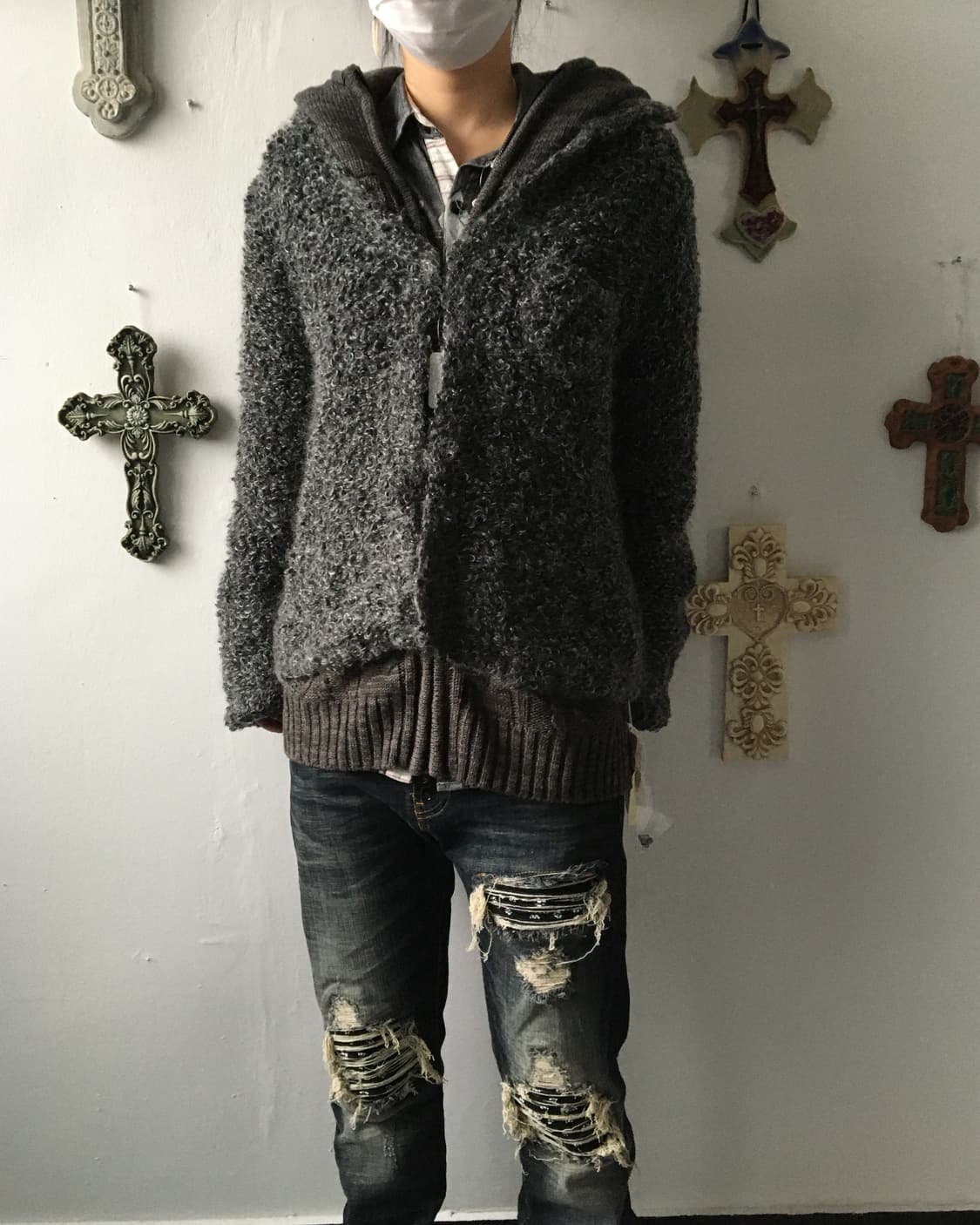 Mohair knit cardigan 상품이미지1