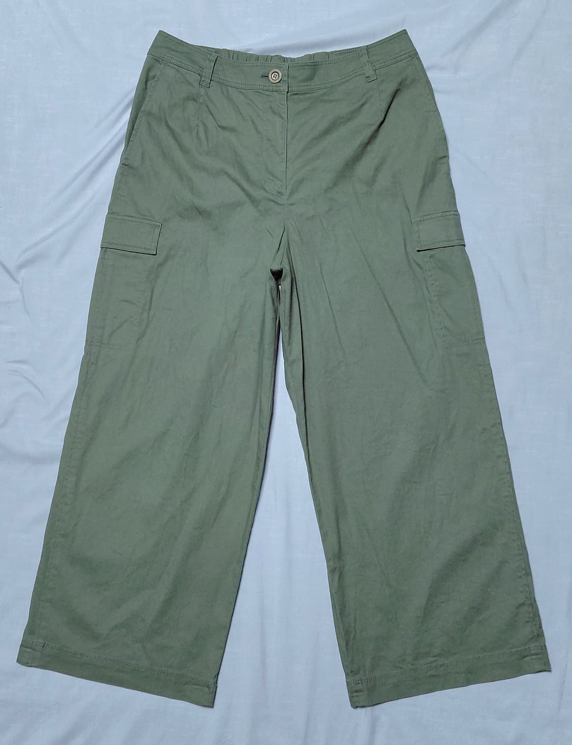 [44/77-88] EVEX by KRIZIA 코튼 린넨 와이드 카고바지 상품이미지1