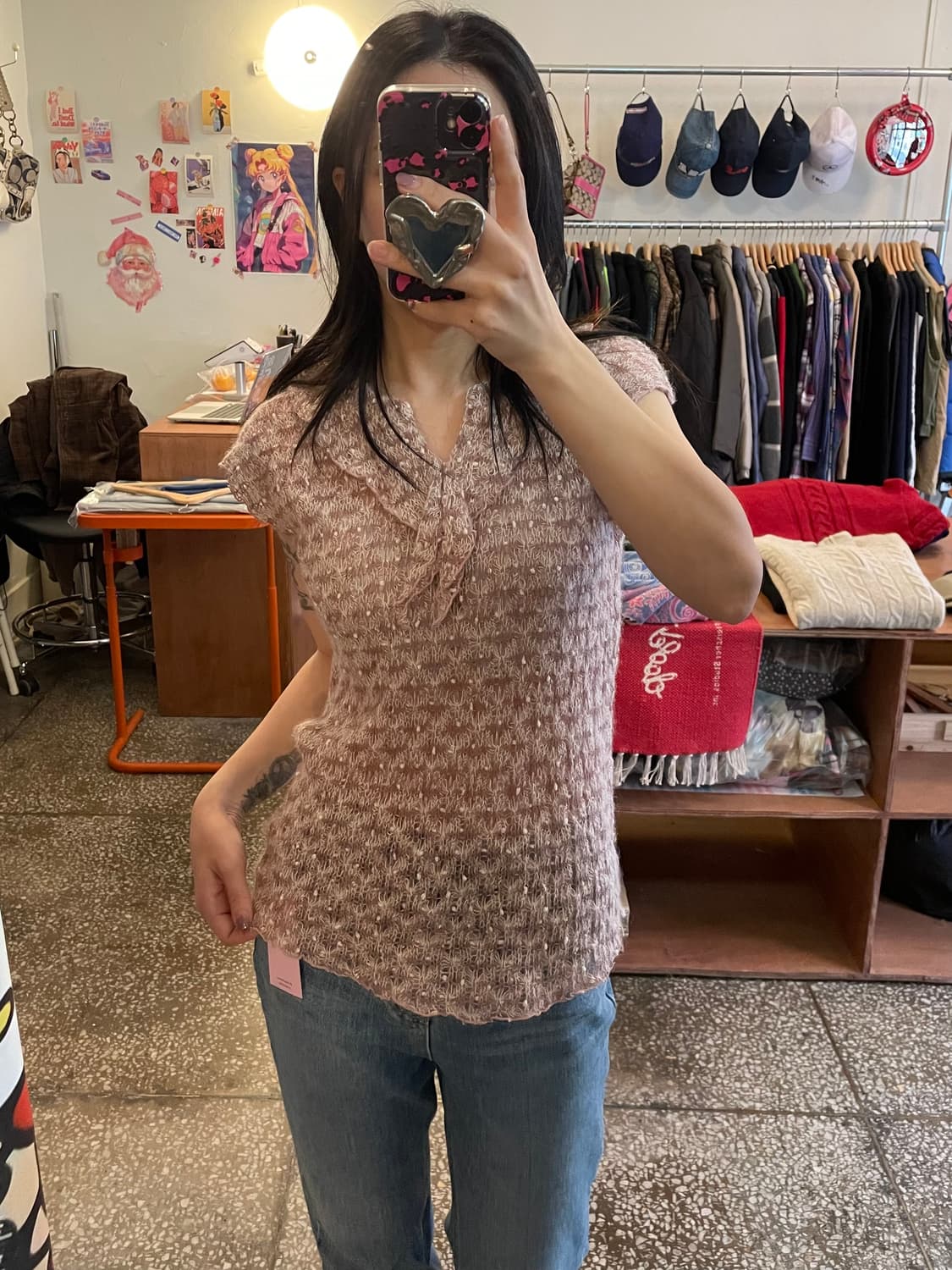 핑크 니트 탑 [무배] 상품이미지2