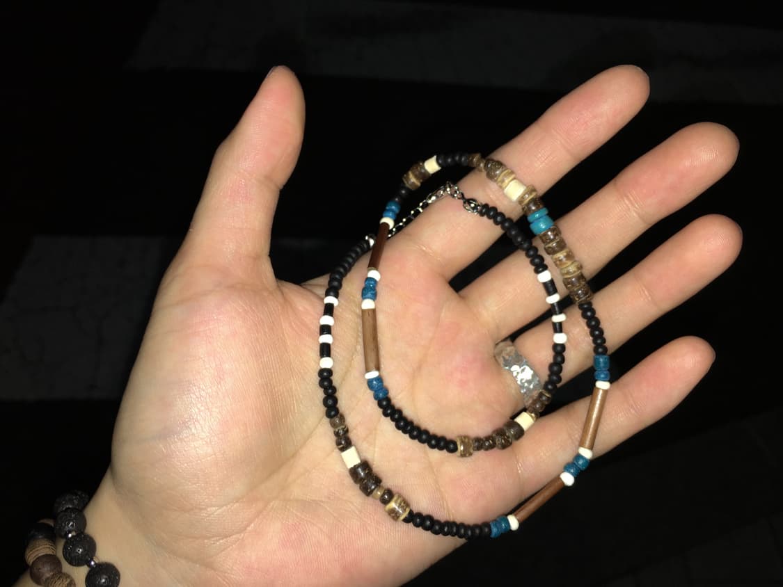 blue wood necklace 상품이미지2