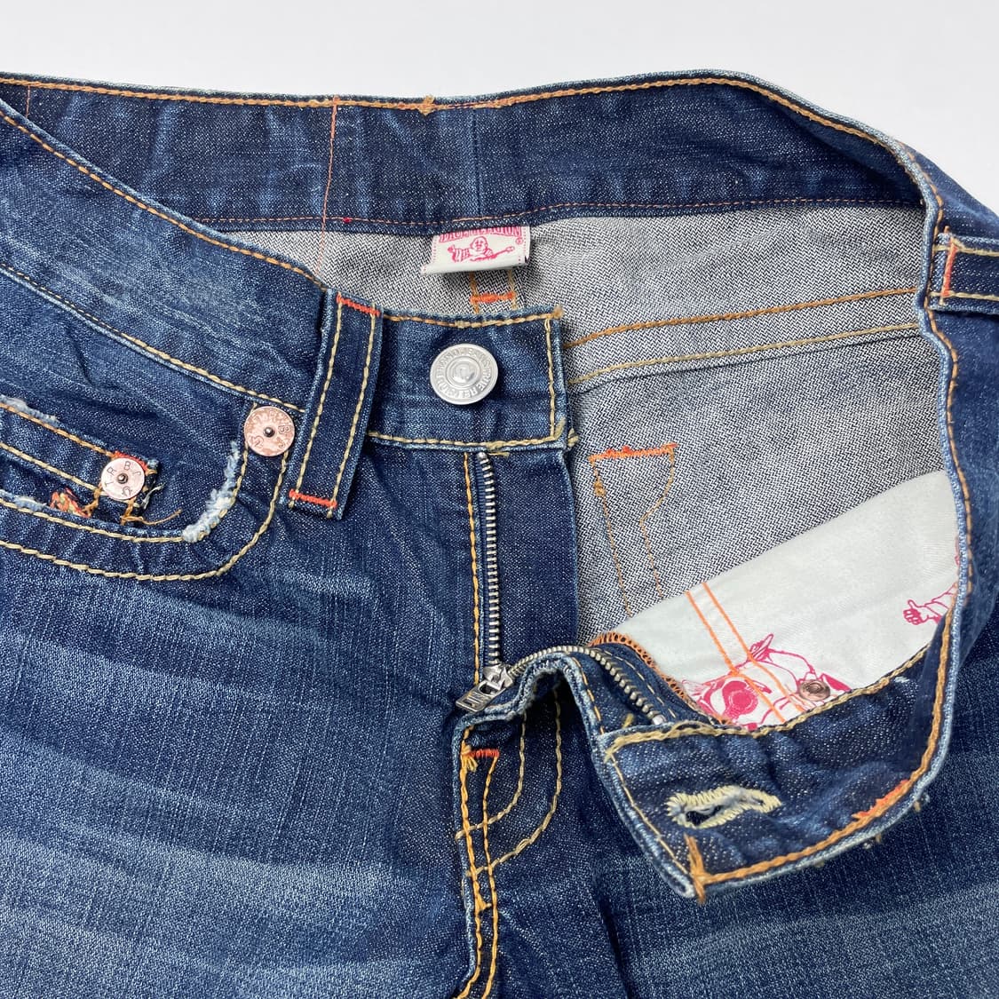 트루릴리젼 여성 레인보우 바비 스티치 데님 청바지 상품이미지4