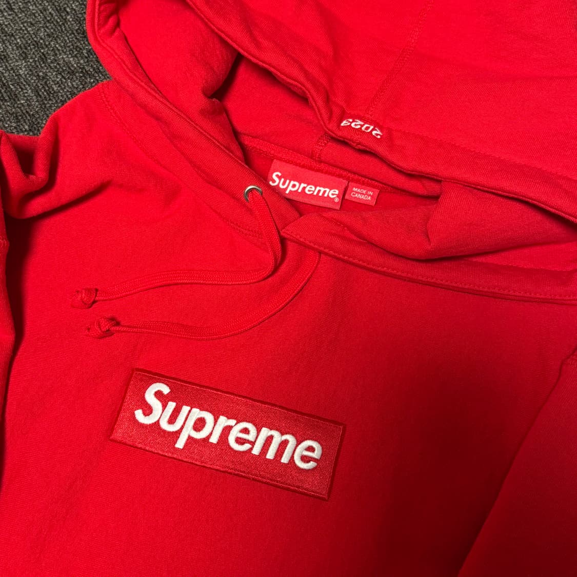 [XL] 슈프림 박스로고 후드 스웨트셔츠 레드 - 23FW 상품이미지3