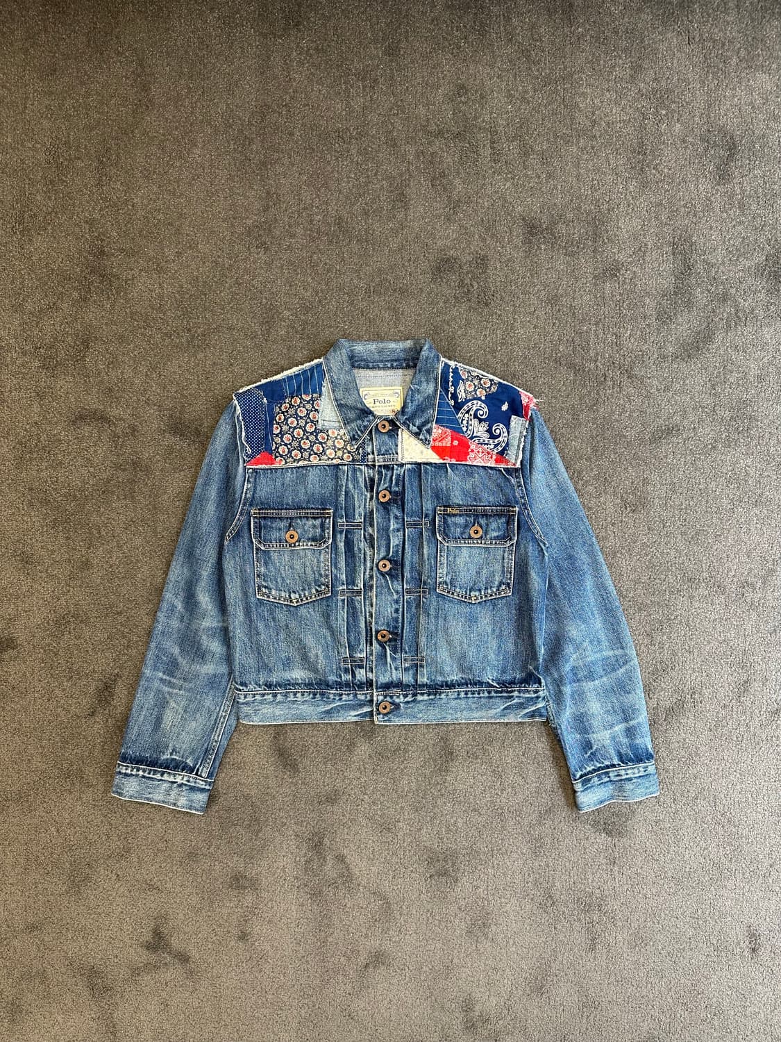 폴로 랄프로렌 패치워크 데님 자켓 S 상품이미지1