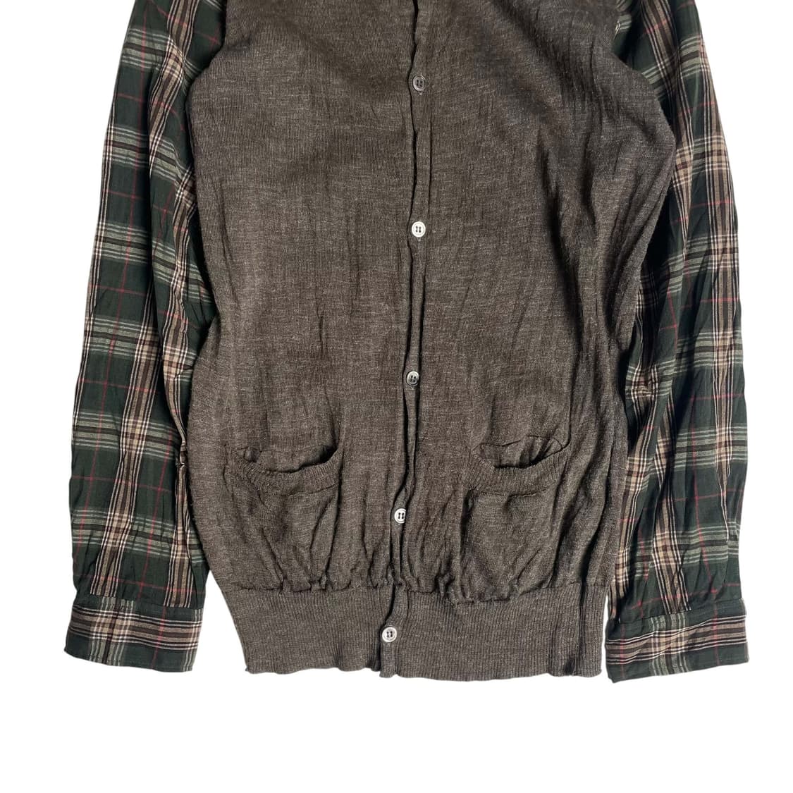 Pour deux 울블렌드 체크 레이어드 가디건  상품이미지3