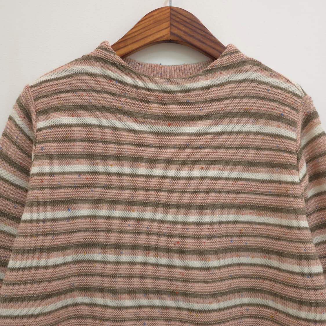 울 혼방 네프 핑크브라운 스트라이프 니트 상품이미지3