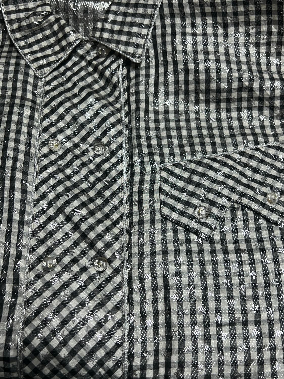 인견 메탈사 별 패턴 블라우스 상품이미지7