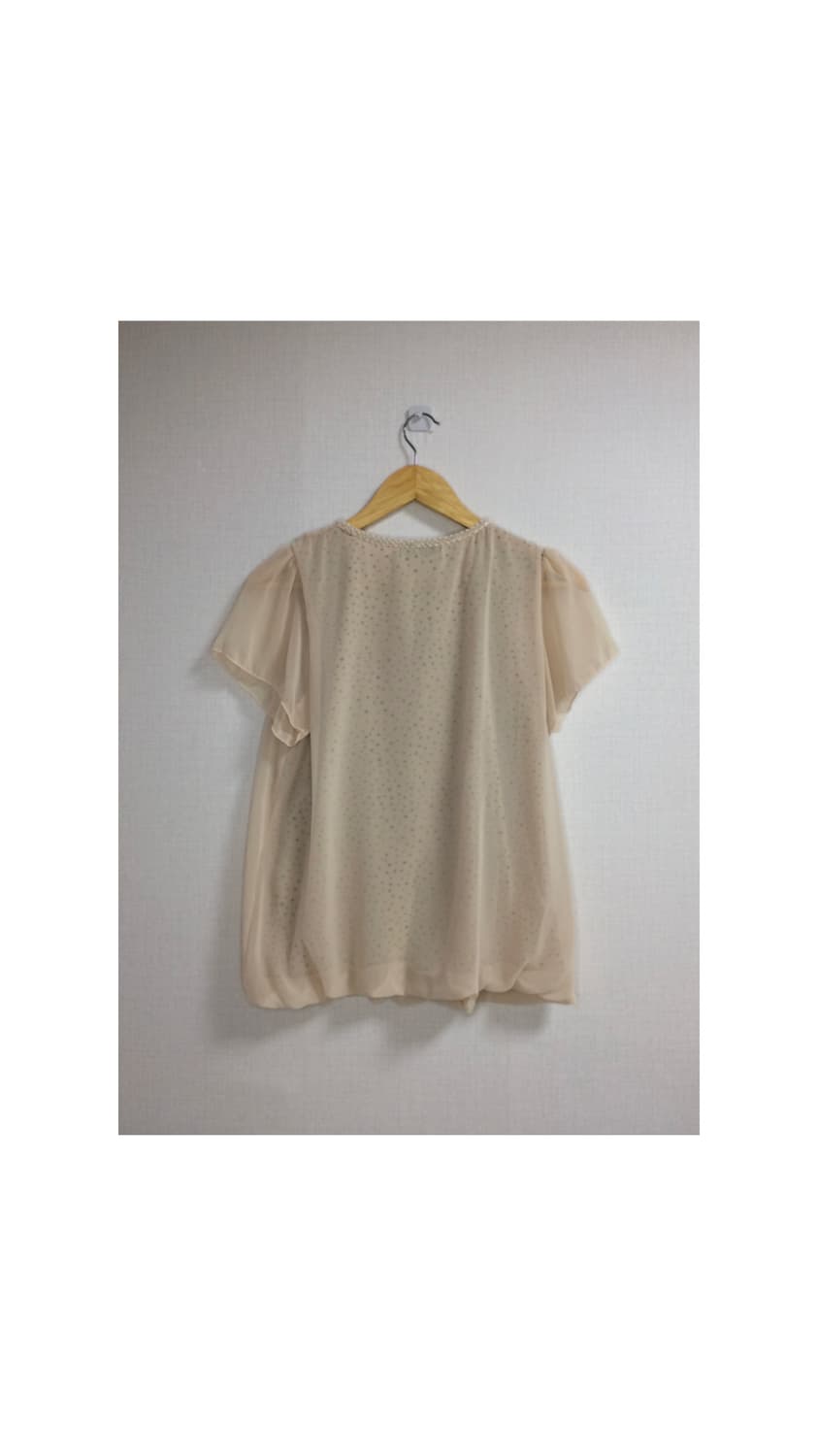빈티지 도트 땡땡이 안감 베이지 벌룬 블라우스 상품이미지5
