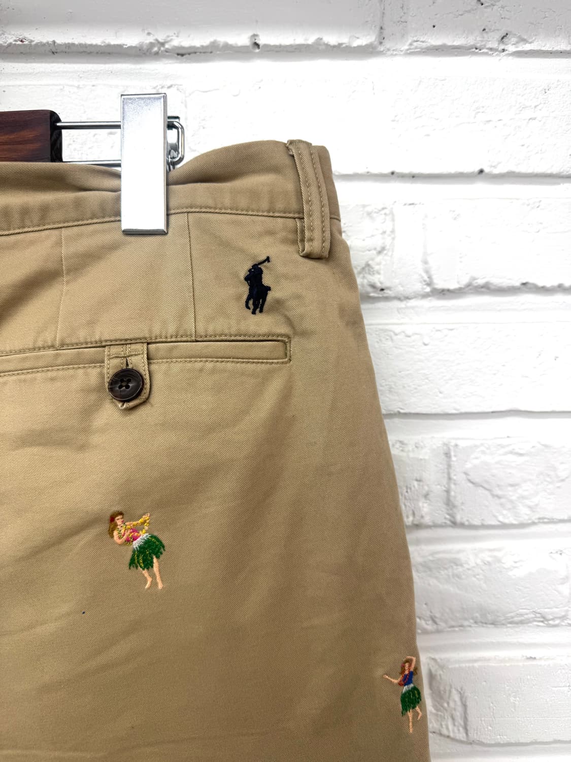 폴로 베이지 스트레치 클래식핏 자수 하프팬츠 상품이미지7