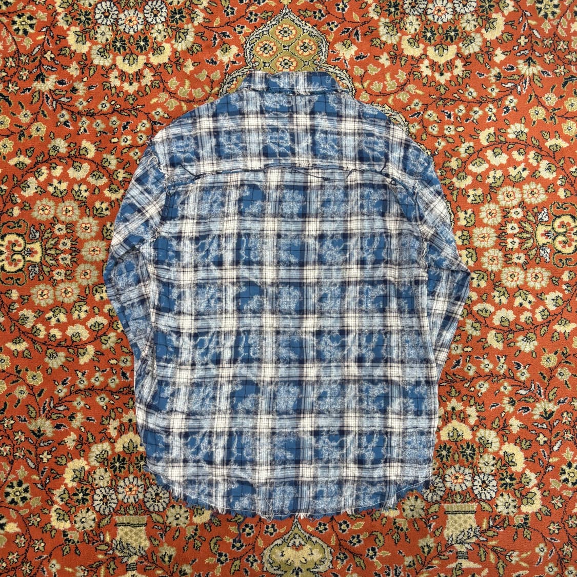 [XL] Kjomm made 블루 빈티지 체크 셔츠 상품이미지2