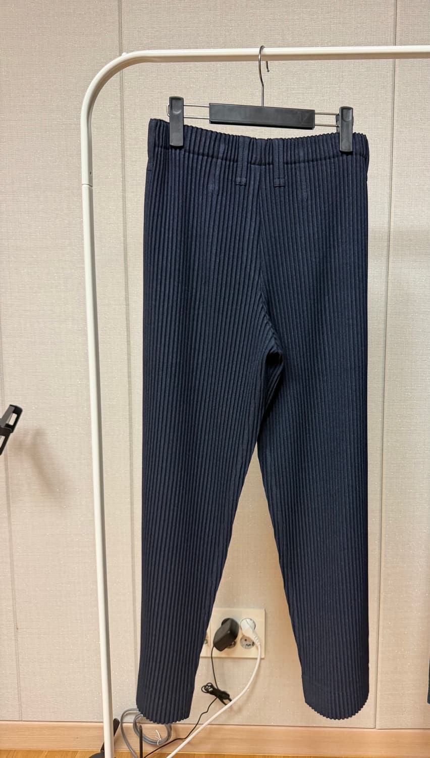 옴므플리세 울라이크 스트레이트 팬츠 네이비 1 상품이미지2