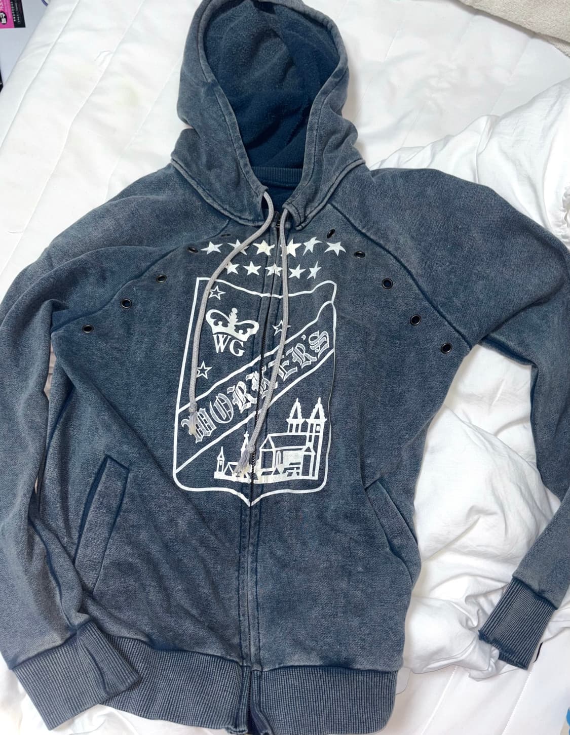 y2k 블루 스터드 후드집업  상품이미지1