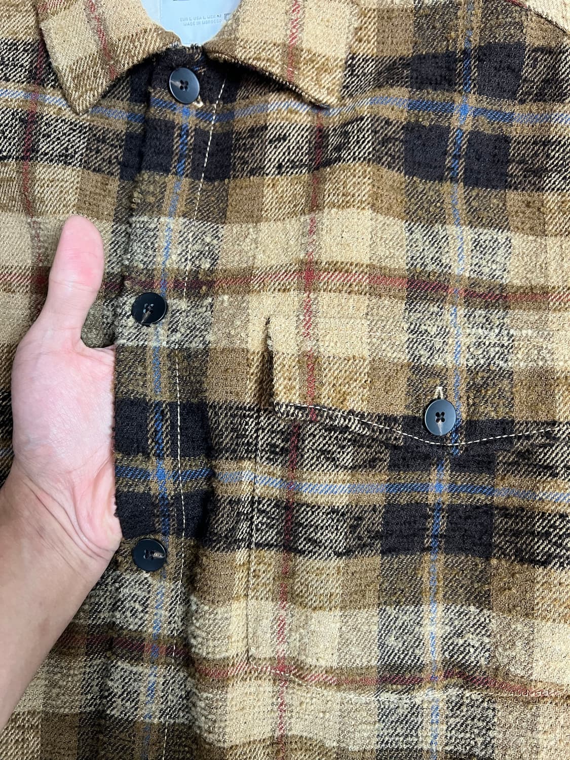 자라 부클 울 체크셔츠 상품이미지3