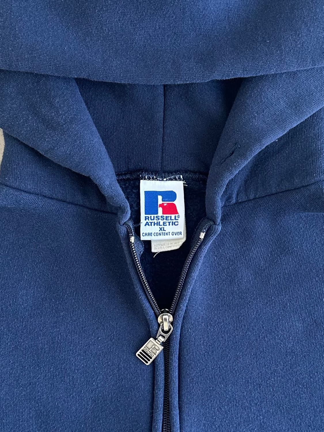 90s 빈티지 러셀 후드집업 네이비 XL 상품이미지6