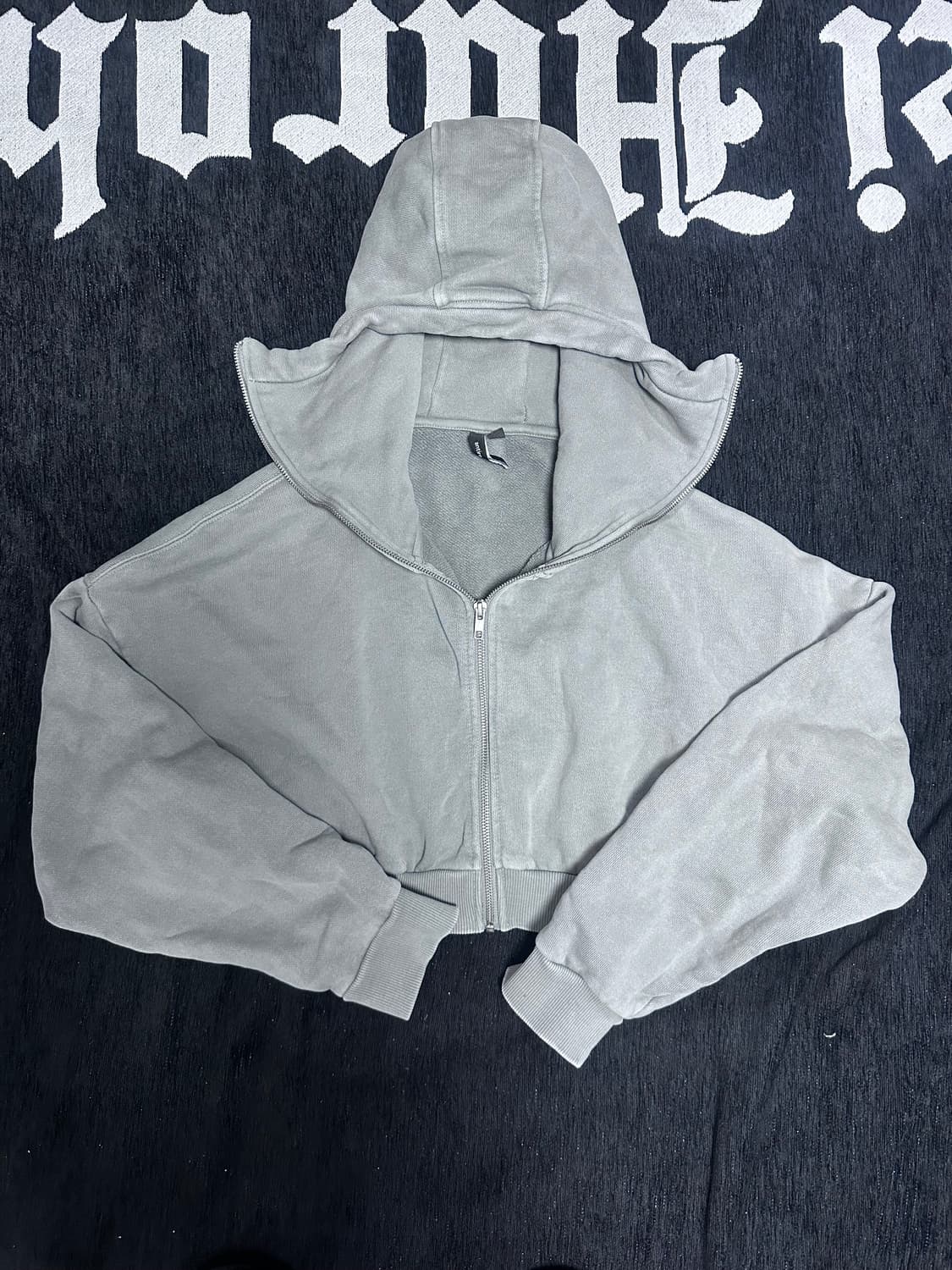 엔타이어스튜디오 크롭 풀집 후드 집업 그레이 xs 상품이미지1