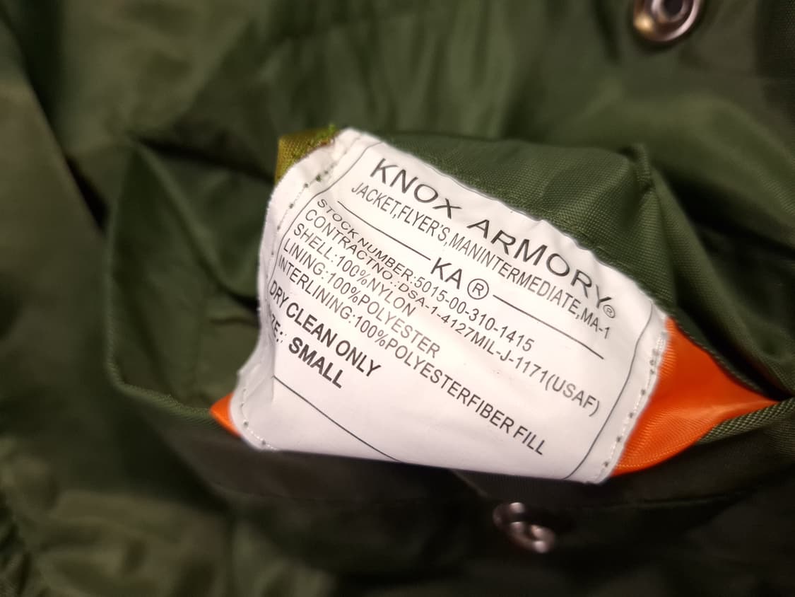 새제품급 KNOX 알파사 N-3B 항공자켓 상품이미지3