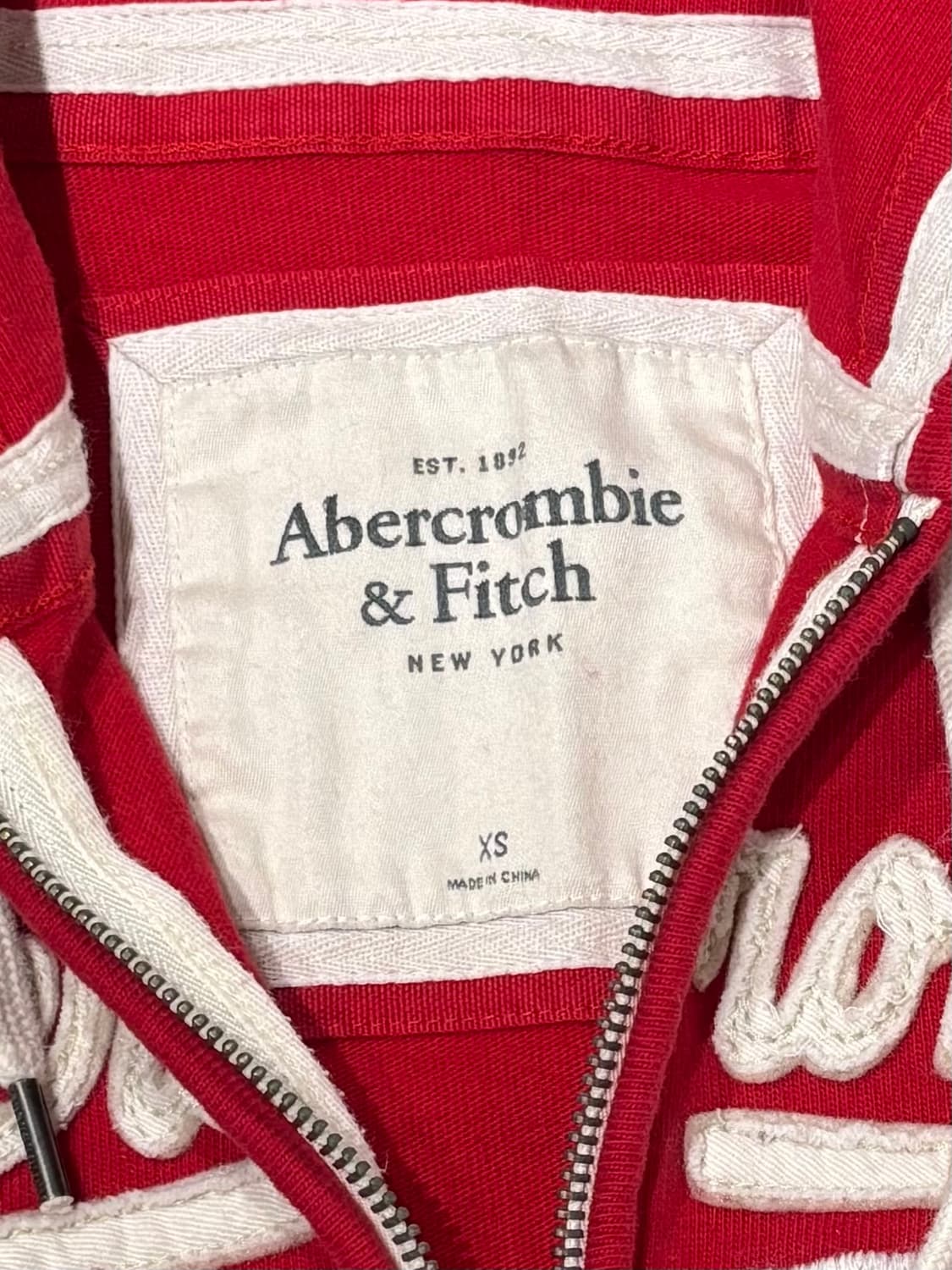 아베크롬비 레드 빅로고 후드집업 상품이미지6
