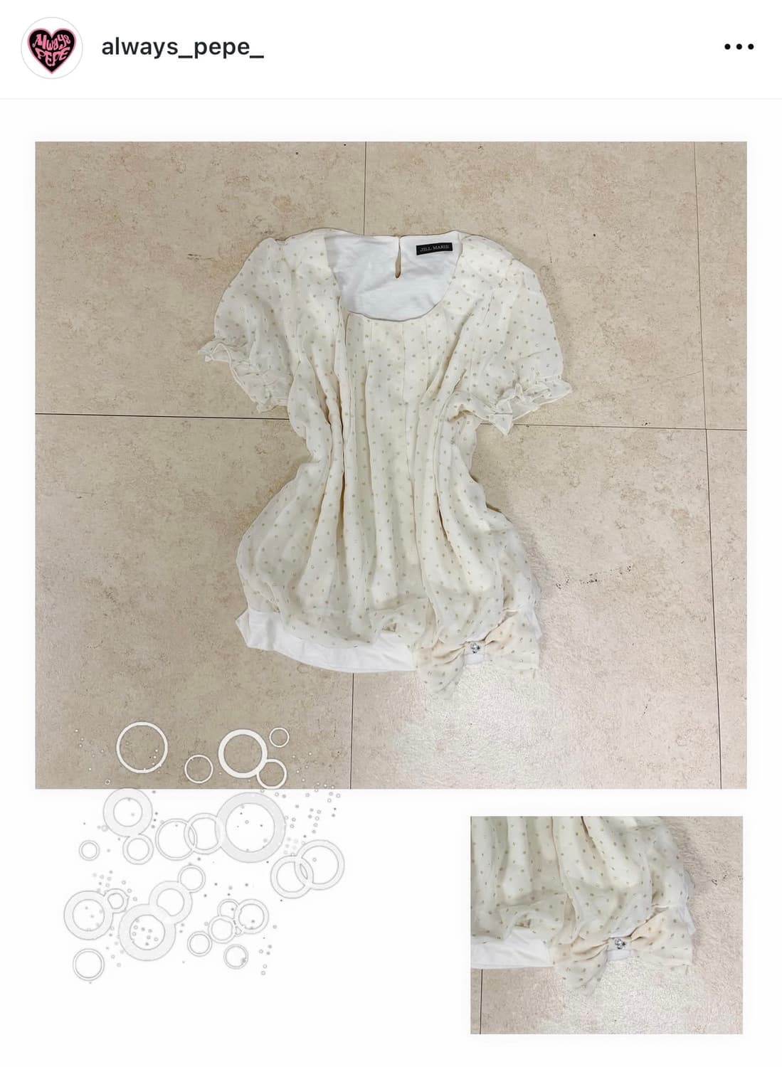 페페빈티지 라떼갸루 도트리본반팔블라우스 히메갸루 짜잔씨맹물빈티지오월빈티지 상품이미지2