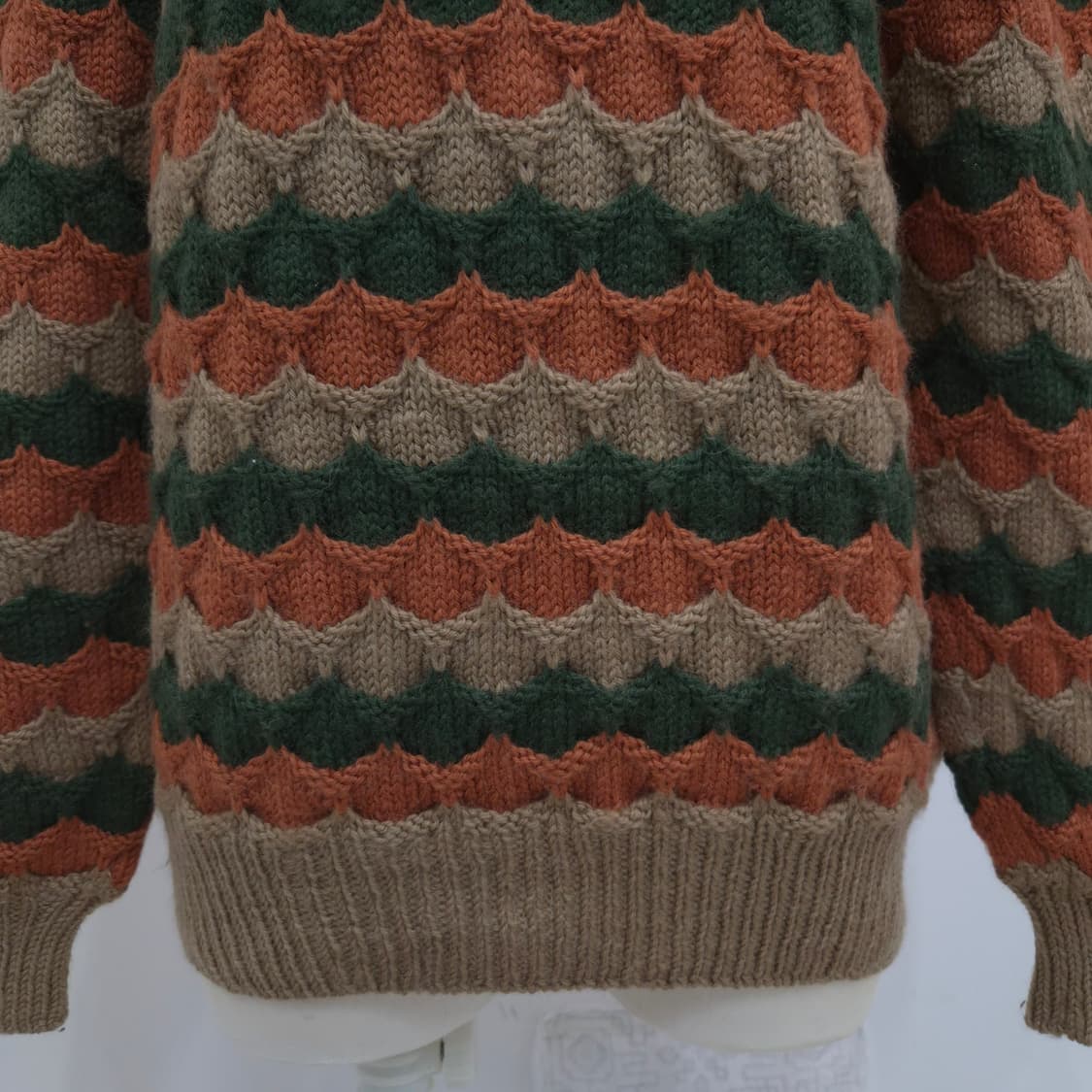 빈티지 웨이브 패턴 컬러 니트 스웨터 상품이미지4