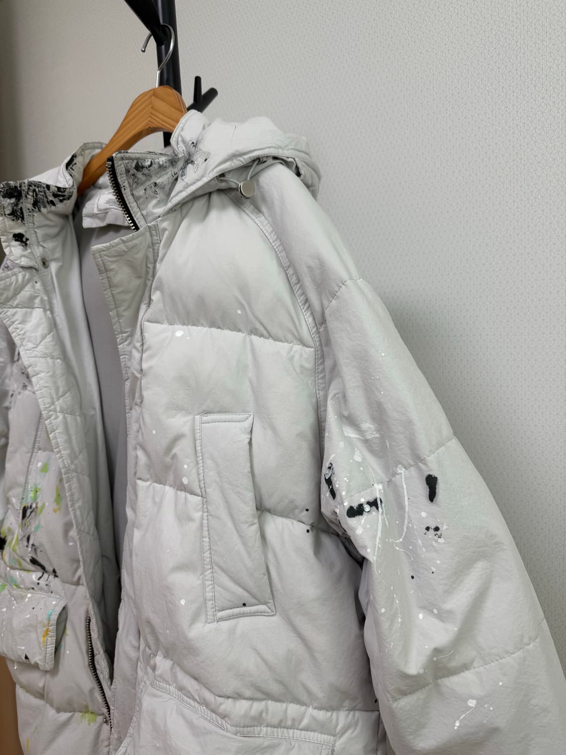 빈티지 페인팅 롱패딩 상품이미지3