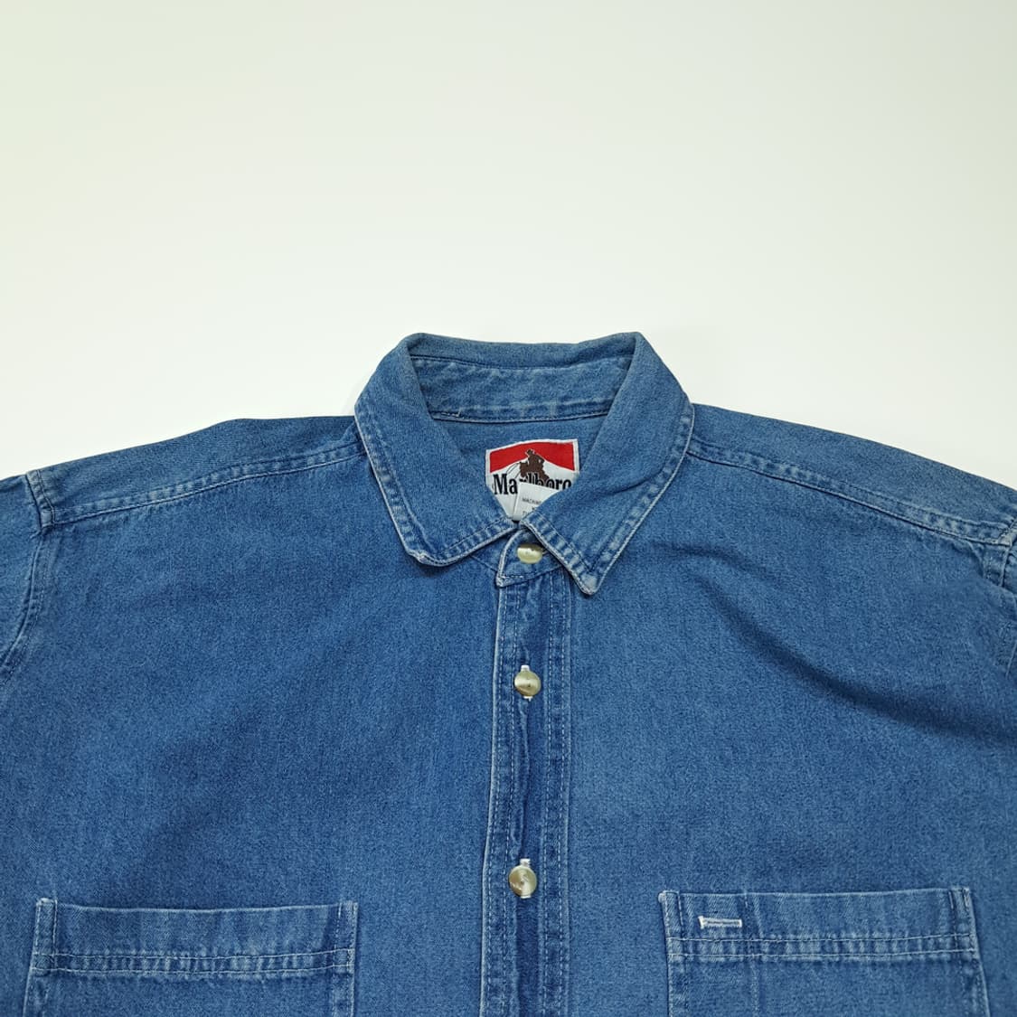 CL513 L 말보로 90s 미국판 코튼 미디엄워시 데님셔츠 남방 상품이미지2