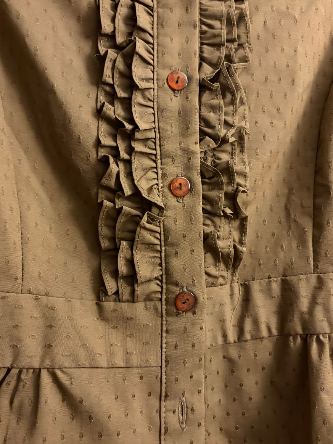 브라운 러플 셔츠 프릴 블라우스 상품이미지6