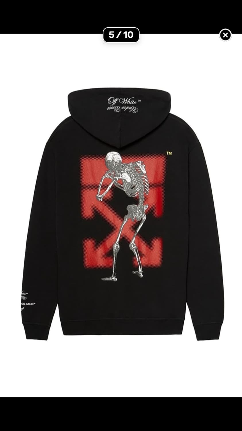 오프화이트 x 언더커버 스켈레톤 후드 (L) 상품이미지5
