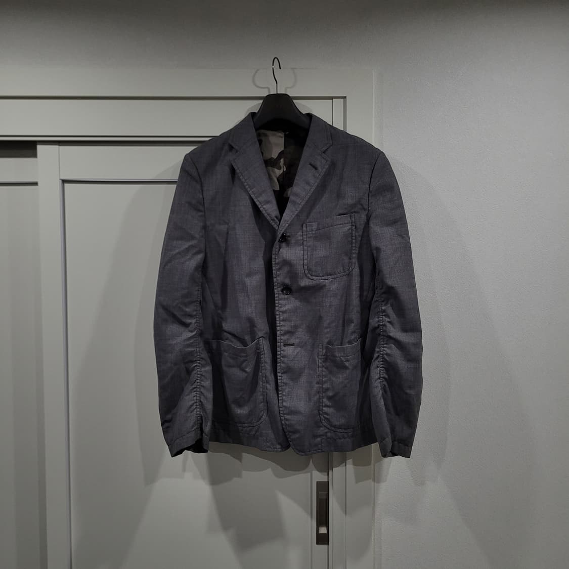 꼼데가르송 옴므 퍼커링 그레이 울 블레이저 L 상품이미지1