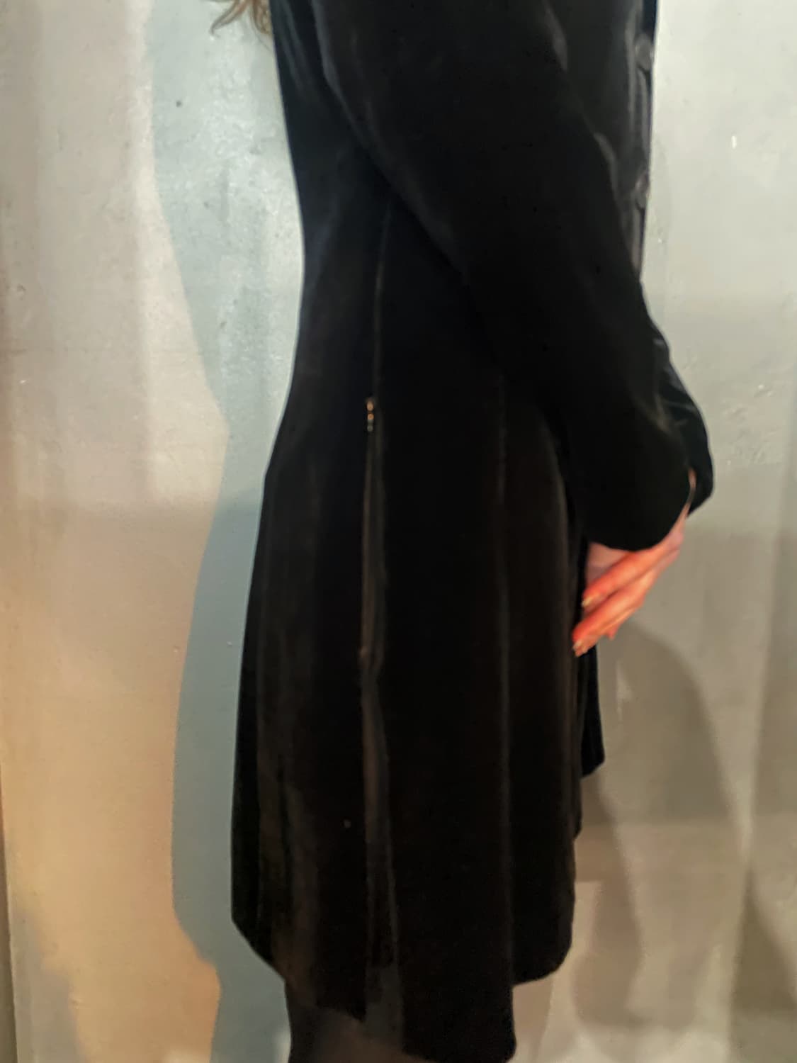 90s 아르마니 사이드짚 벨벳 코트  상품이미지3