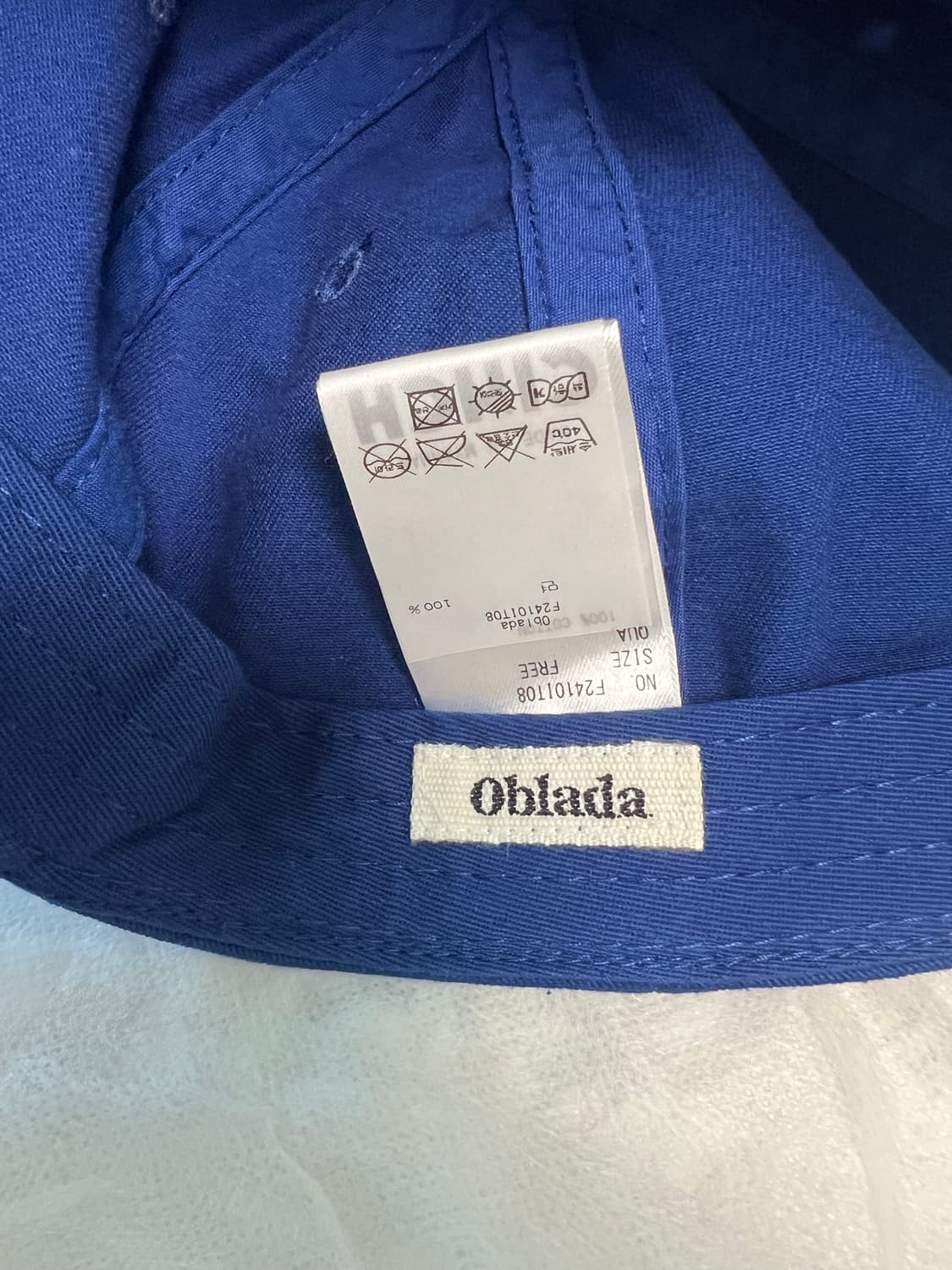 오블라다(oblada) / 코튼 블루 볼캡 / F 상품이미지7