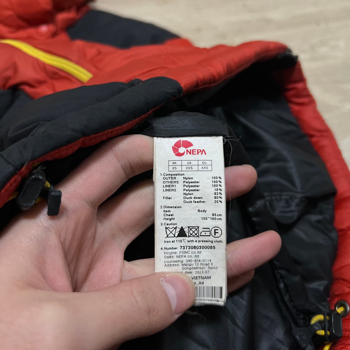 네파 아웃도어 여성 배색 덕다운 푸퍼패딩 점퍼 [오렌지] XS/85 상품이미지6
