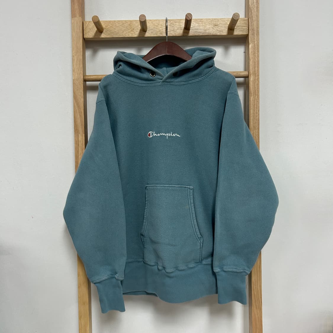 빈티지 챔피온 리버스위브 센터로고 후드티 상품이미지2