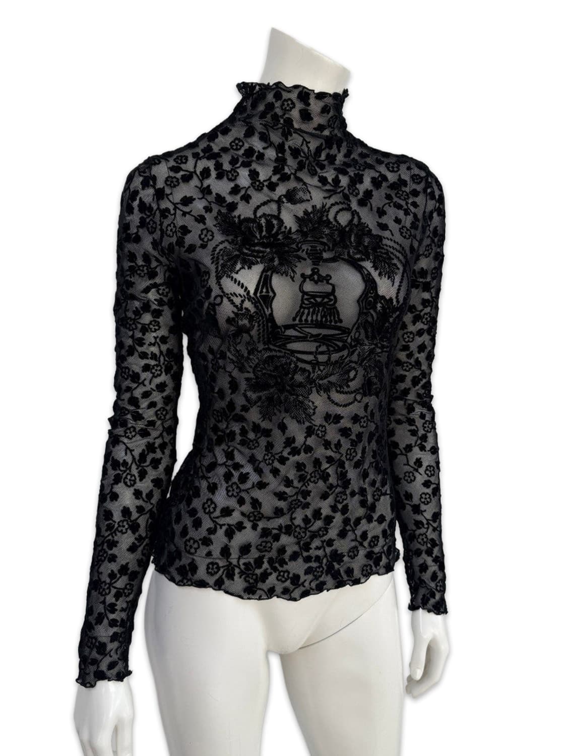 빈티지 4298 shizuka komuro 블랙 시스루 긴팔티 상품이미지1