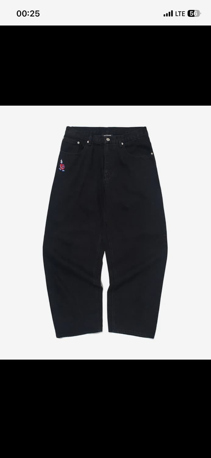 위캔더스 애플 데님 팬츠 블랙 XL 상품이미지1