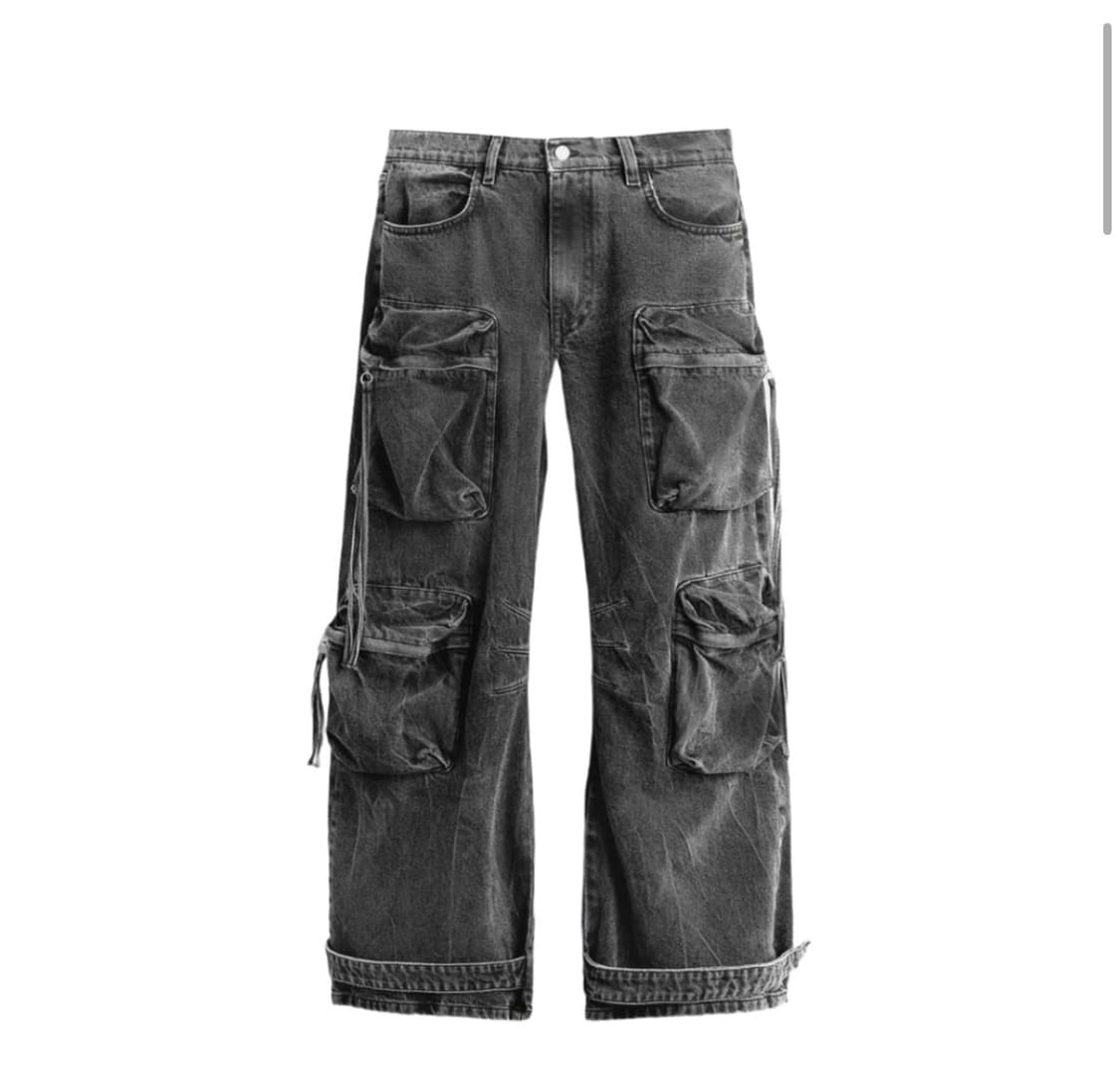 자라 5575/471/800 유틸리티 포켓 진 블랙 상품이미지1