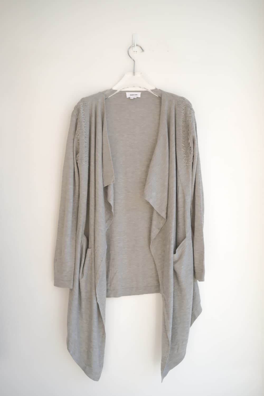 Embroidered cashmere drape open cardigan 상품이미지7
