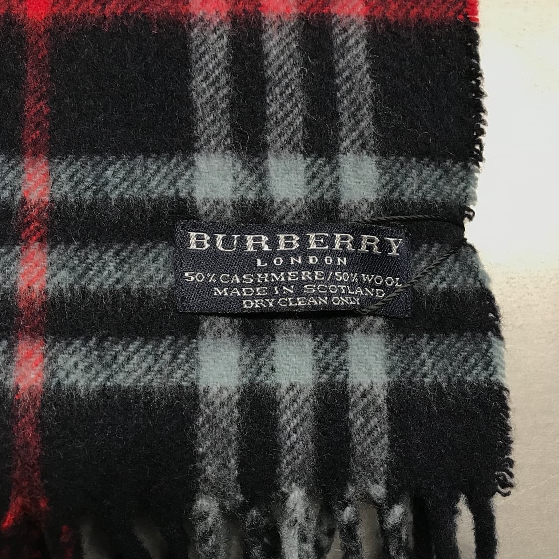 버버리 정품 캐시미어/울 머플러 네이비 상품이미지4