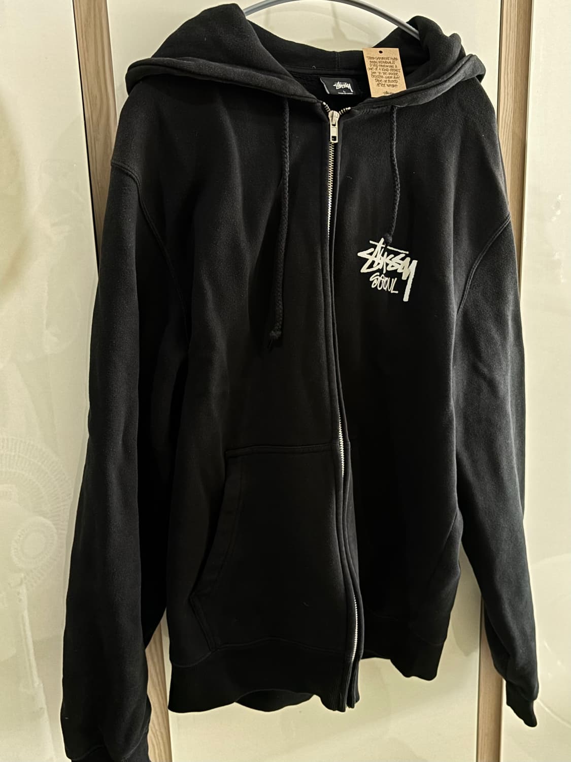 스투시 기모 후드집업 L 상품이미지3