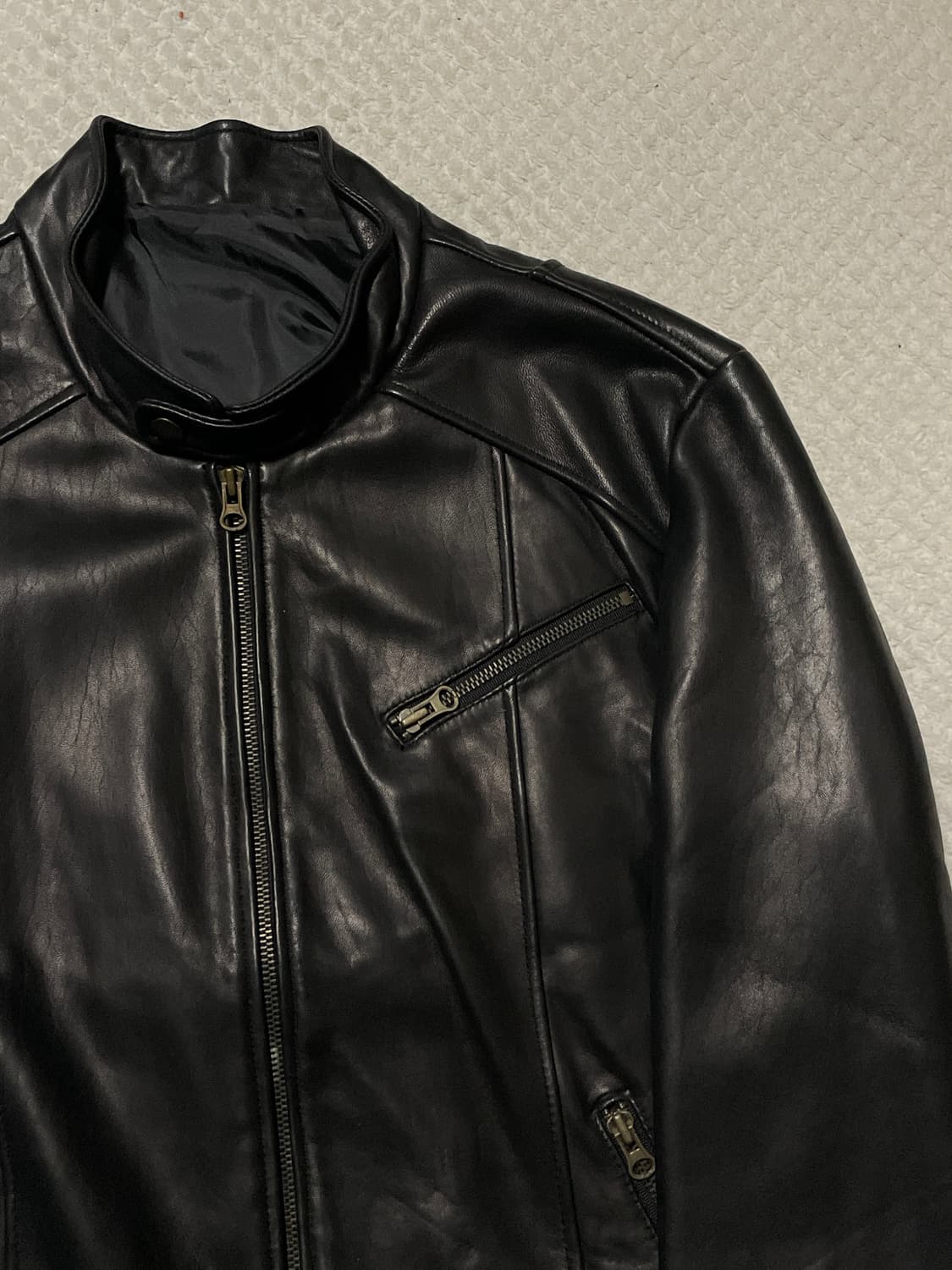 광희시장 웨스턴 무드 램스킨 양가죽 레더 자켓 상품이미지3