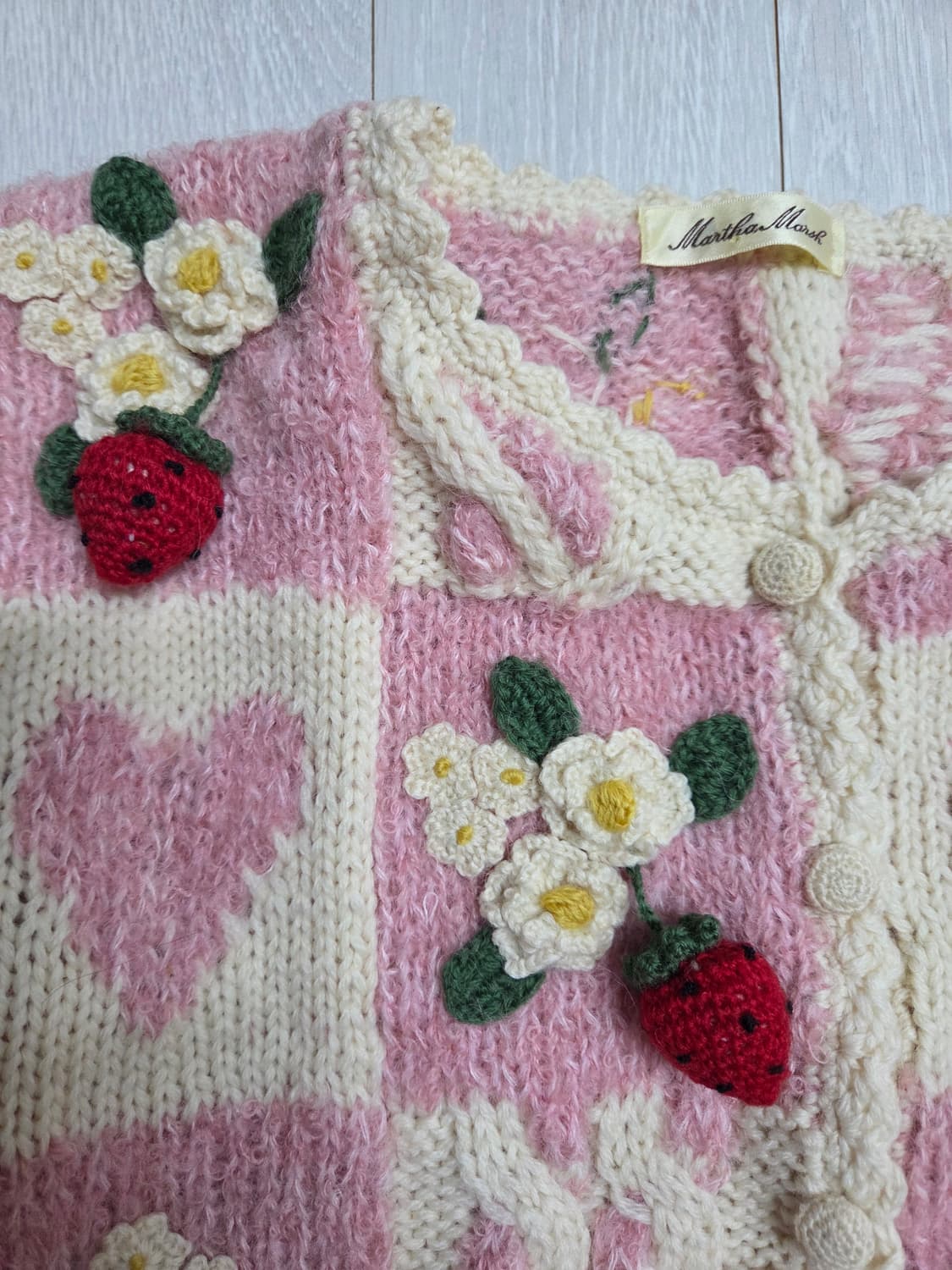 딸기꽃 패치워크 가디건 상품이미지5