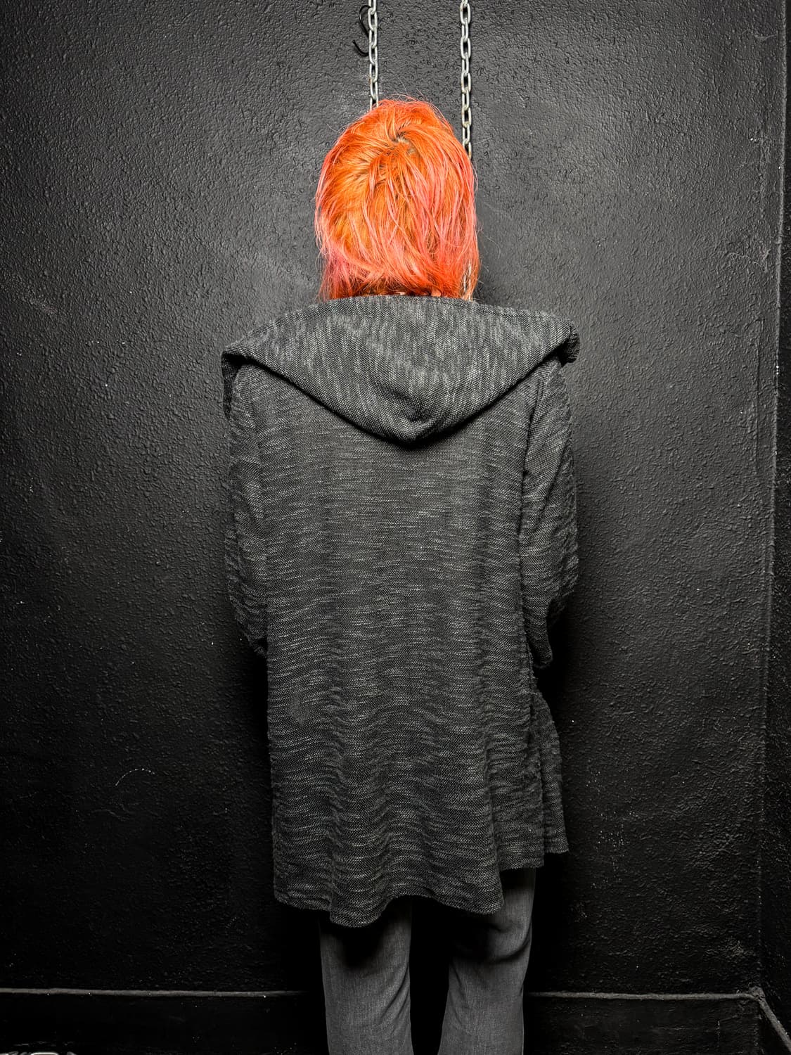 Dark green long draped hooded cardigan   상품이미지4