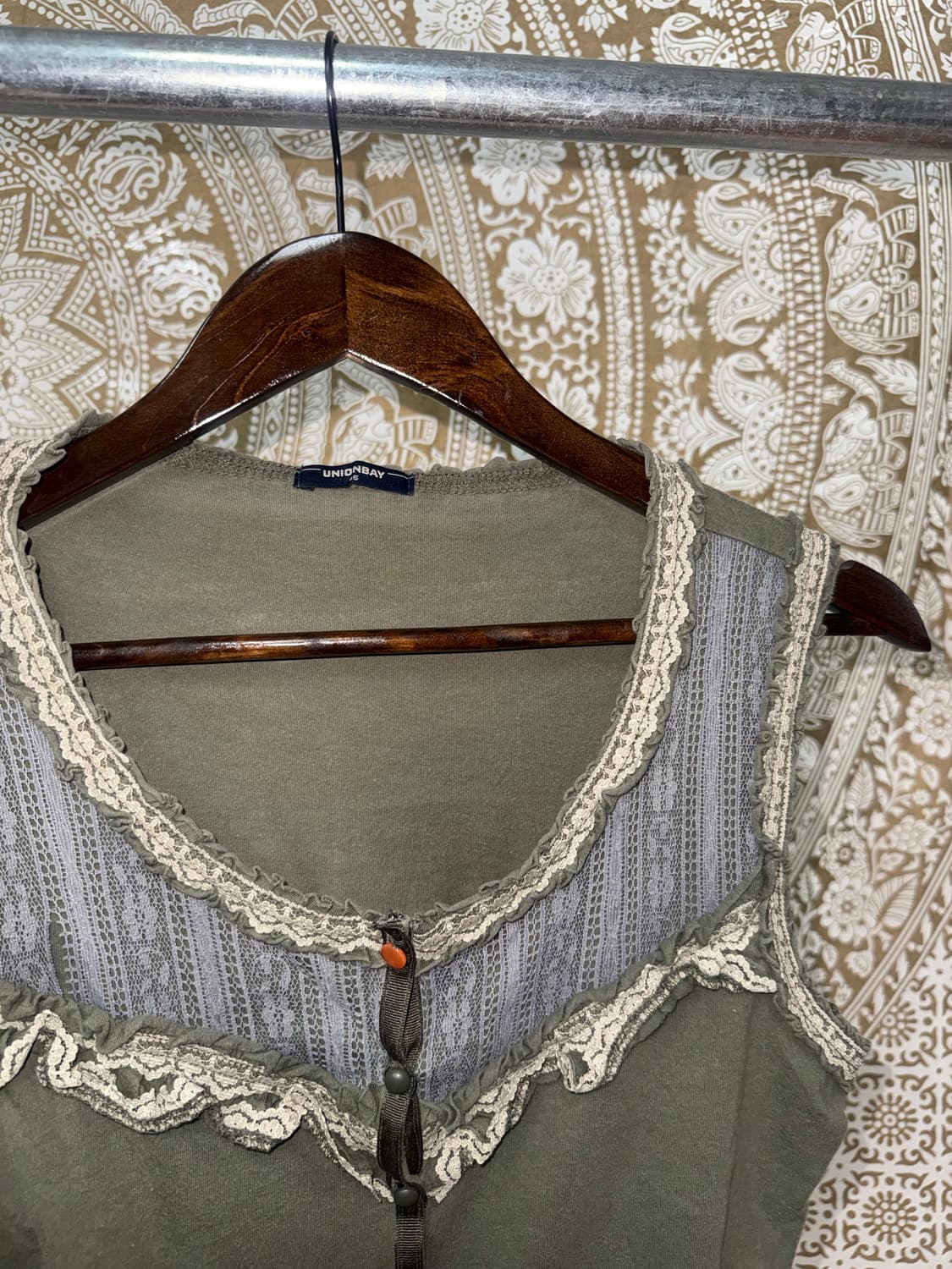 빈티지 여성 레이스 디테일 민소매 베스트  상품이미지4