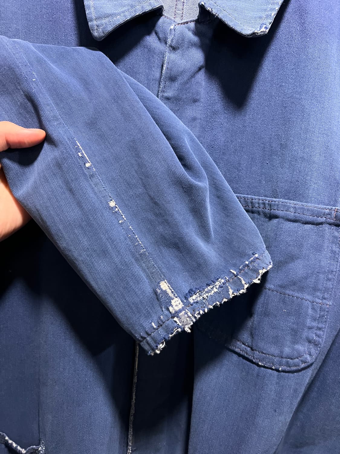 [M]90's 빈티지 워싱 3포켓 프렌치 워크 자켓 상품이미지5