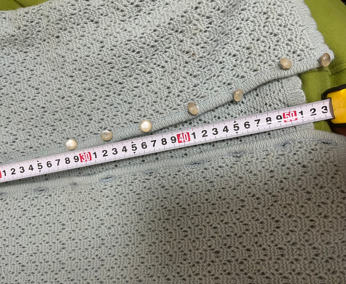 빈티지 반팔 민트 자수 뜨개 가디건 상품이미지6
