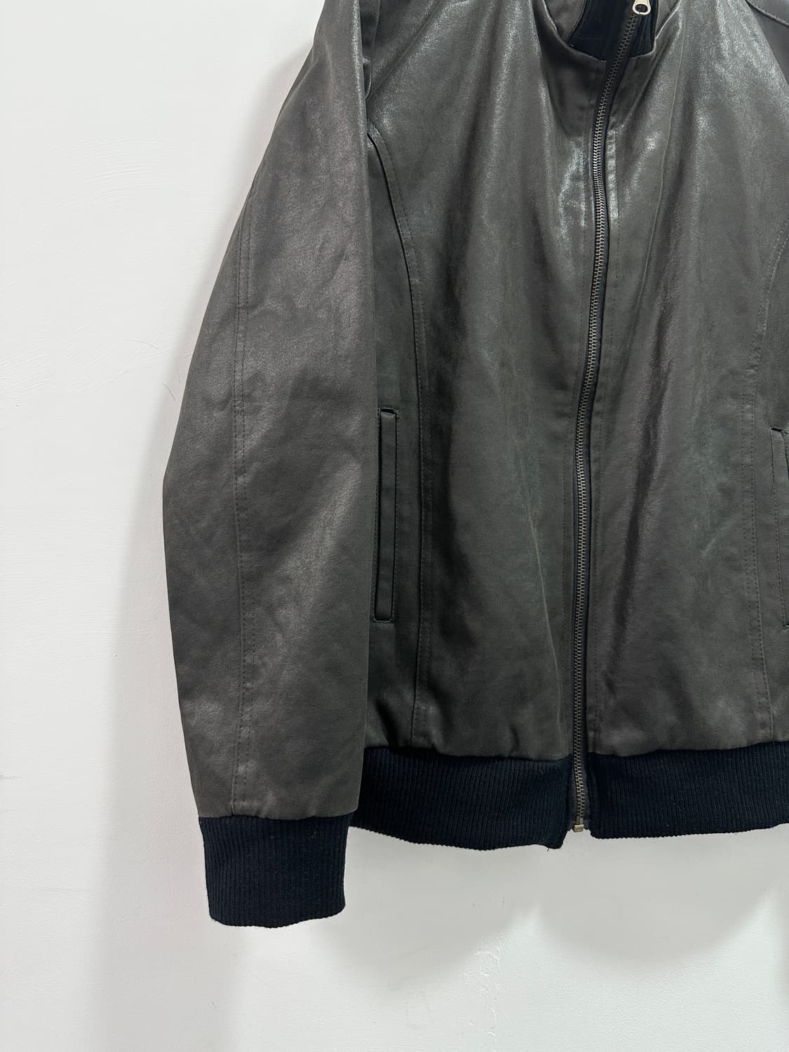 Grunge dark brown coating bomber 상품이미지5