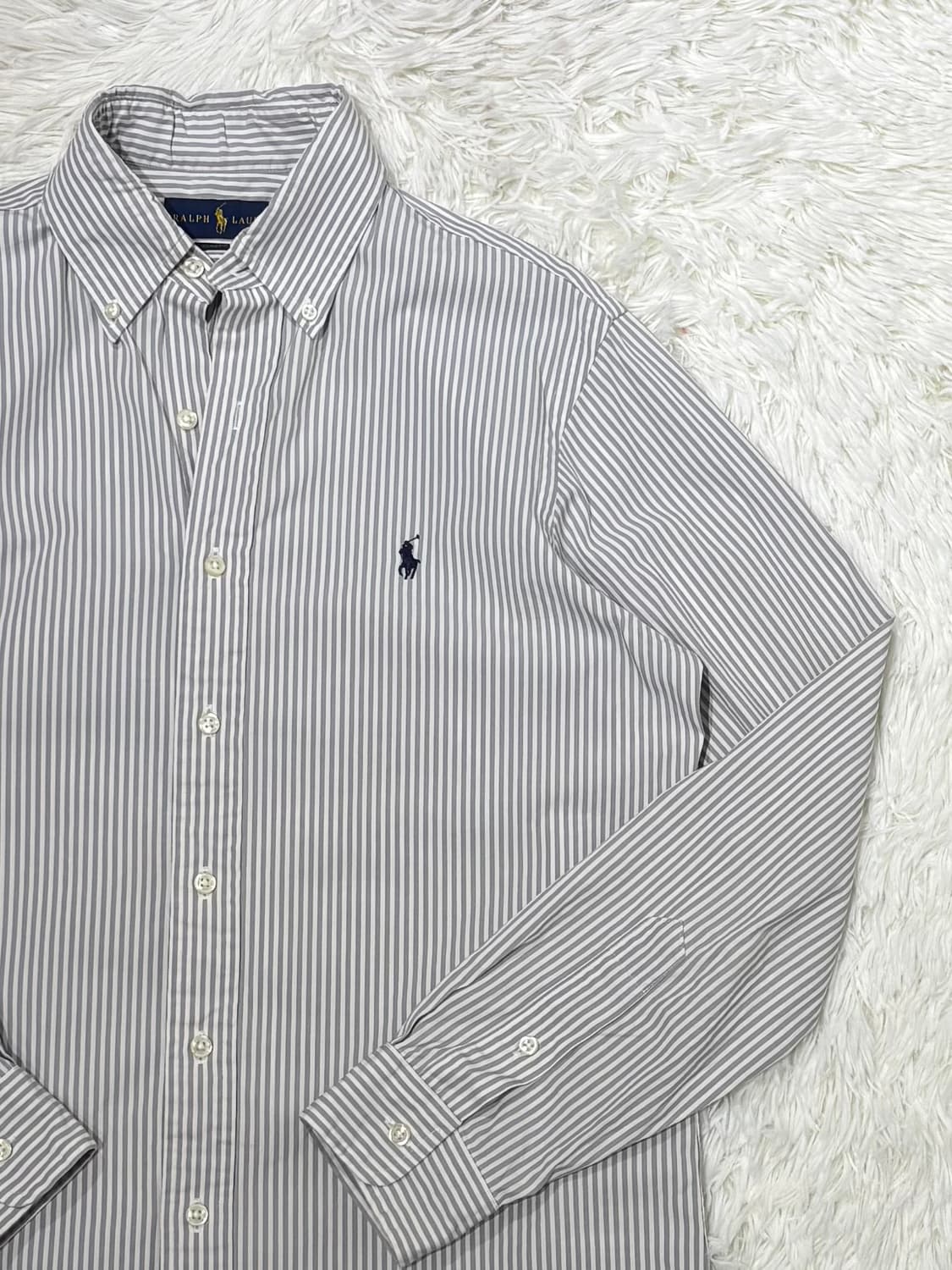 폴로랄프로렌 qr 네이비포니 스트라이프 셔츠 상품이미지5