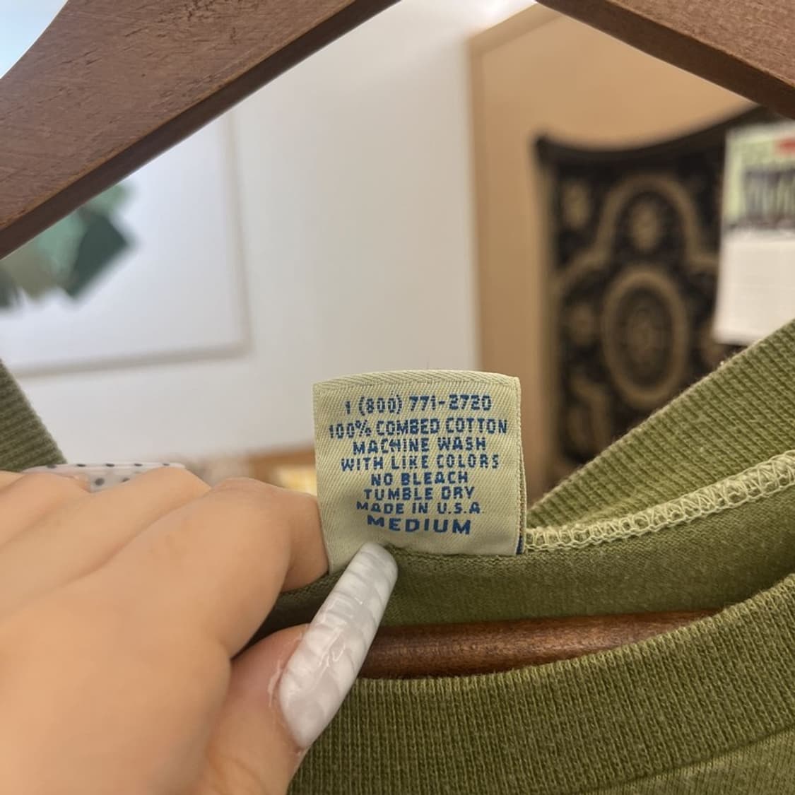 크레이지 셔츠 빈티지 컨트리 레트로 말차카키 반팔티 M C10774 상품이미지7