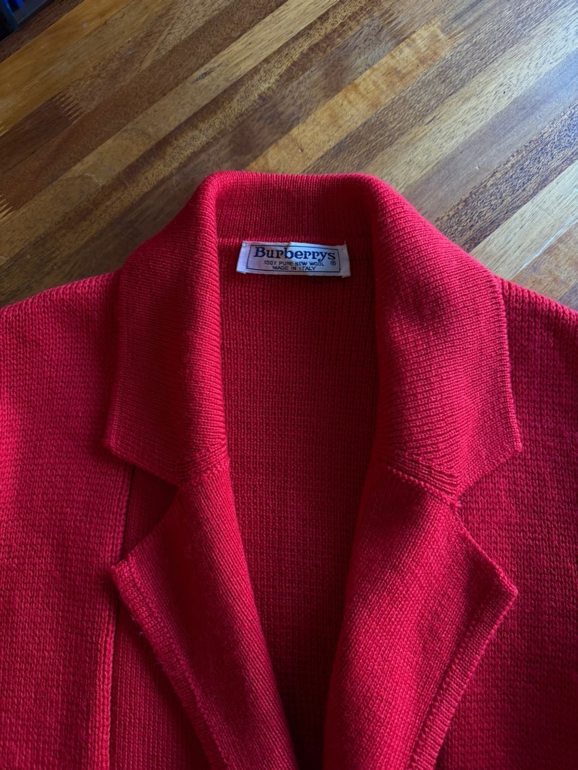 80s 버버리 이태리 메이드 금장 가디건 66~77 상품이미지9