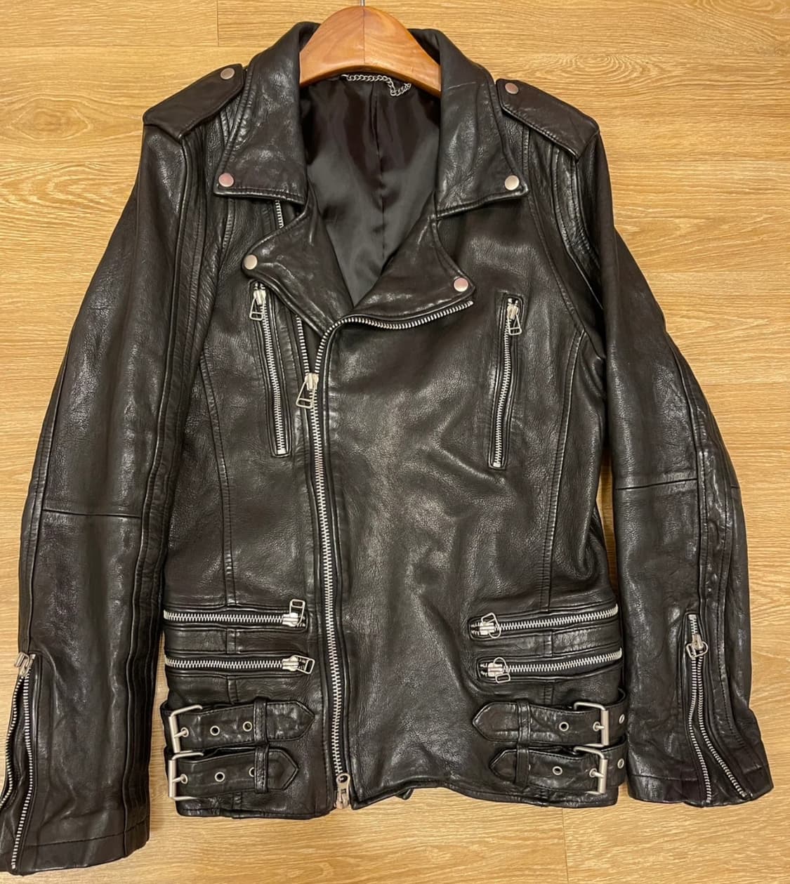 워싱 리얼램스킨 레더자켓 블랙/ S사이즈 상품이미지3